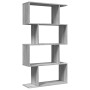 Divider bookcase 4 levels in Sonoma grey wood 70x24x129 cm by , Bookcases and shelves - Ref: Foro24-858107, Price: 64,24 €, D...