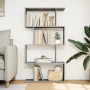 Divider bookcase 4 levels in Sonoma grey wood 70x24x129 cm by , Bookcases and shelves - Ref: Foro24-858107, Price: 64,24 €, D...