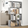 Divider bookcase 4 levels in Sonoma grey wood 70x24x129 cm by , Bookcases and shelves - Ref: Foro24-858107, Price: 64,24 €, D...