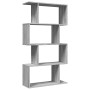 Divider bookcase 4 levels in Sonoma grey wood 70x24x129 cm by , Bookcases and shelves - Ref: Foro24-858107, Price: 64,24 €, D...