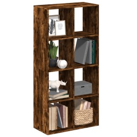 Smoked oak wood divider bookcase