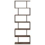 Divider bookcase 6 levels brown oak wood 70x24x193 cm by , Bookcases and shelves - Ref: Foro24-858090, Price: 84,46 €, Discou...