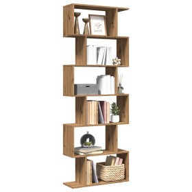 Divider bookcase 6 levels oak wood artisan 70x24x193 cm by , Bookcases and shelves - Ref: Foro24-858092, Price: 82,17 €, Disc...