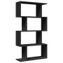 4-level black engineered wood divider bookcase 70x24x129cm by , Bookcases and shelves - Ref: Foro24-858103, Price: 59,76 €, D...