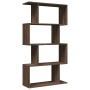 Divider bookcase 4 levels brown oak wood 70x24x129 cm by , Bookcases and shelves - Ref: Foro24-858108, Price: 64,24 €, Discou...