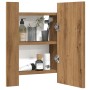 Armario de baño con espejo LED madera roble artisan 40x12x45 cm de , Tocadores de baño - Ref: Foro24-856280, Precio: 49,73 €,...