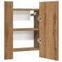 Armario de baño con espejo LED madera roble artisan 40x12x45 cm de , Tocadores de baño - Ref: Foro24-856280, Precio: 49,73 €,...