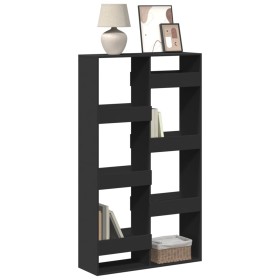 Black engineered wood bookshelf