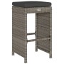 Hochbarhocker für den Garten mit 2 Stück grauen PE-Rattan-Kissen. von , Gartenstühle - Ref: Foro24-368687, Preis: 132,99 €, R...