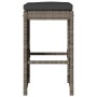 Garden bar stools with 6 gray PE rattan cushions by , Garden chairs - Ref: Foro24-368693, Price: 372,99 €, Discount: %