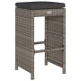 Garden bar stools with 6 gray PE rattan cushions by , Garden chairs - Ref: Foro24-368693, Price: 372,99 €, Discount: %