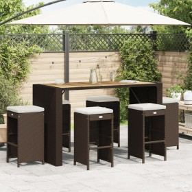 Hochbarhocker für den Garten mit 6 Stück braunen PE-Rattan-Kissen. von , Gartenstühle - Ref: Foro24-368691, Preis: 372,99 €, ...