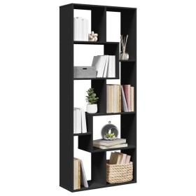 Black engineered wood room divider bookcase 67x25x161.5 cm by , Bookcases and shelves - Ref: Foro24-858076, Price: 86,16 €, D...