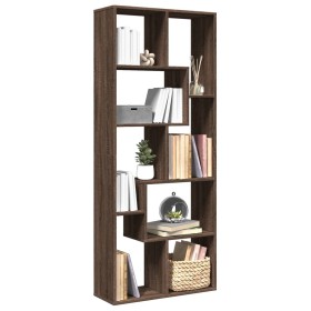 Wooden engineering room divider bookcase brown oak 67x25x161.5 cm by , Bookcases and shelves - Ref: Foro24-858081, Price: 83,...