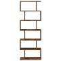 6-level smoked oak wood divider bookcase 70x24x193 cm by , Bookcases and shelves - Ref: Foro24-858088, Price: 82,99 €, Discou...