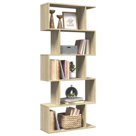 Divider bookcase 5 levels oak Sonoma wood 70x24x161 cm by , Bookcases and shelves - Ref: Foro24-858095, Price: 64,76 €, Disco...