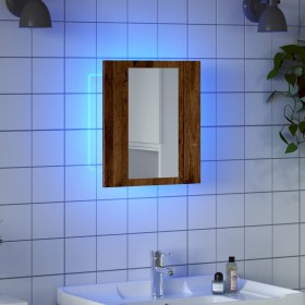 Armario de baño con espejo LED madera envejecida 40x12x45 cm de , Tocadores de baño - Ref: Foro24-856279, Precio: 49,73 €, De...