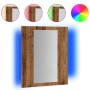 Armario de baño con espejo LED madera envejecida 40x12x45 cm de , Tocadores de baño - Ref: Foro24-856279, Precio: 49,99 €, De...