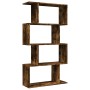 Divider bookcase 4 levels smoked oak wood 70x24x129 cm by , Bookcases and shelves - Ref: Foro24-858106, Price: 62,59 €, Disco...