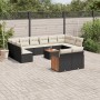 Garden sofa set with 13-piece black synthetic rattan cushions by , Garden sets - Ref: Foro24-3260530, Price: 790,06 €, Discou...