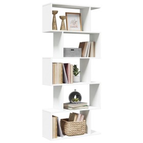 5-level white engineered wood room divider bookcase 70x24x161cm by , Bookcases and shelves - Ref: Foro24-858093, Price: 73,52...