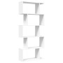 5-level white engineered wood room divider bookcase 70x24x161cm by , Bookcases and shelves - Ref: Foro24-858093, Price: 66,55...