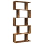 Librería divisora 5 niveles madera envejecida 70x24x161 cm de , Librerías y estanterías - Ref: Foro24-858100, Precio: 64,76 €...