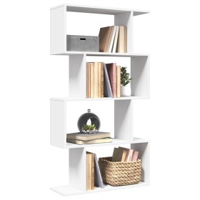 4-level white engineered wood divider bookcase 70x24x129cm by , Bookcases and shelves - Ref: Foro24-858102, Price: 64,99 €, D...