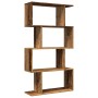 Librería divisora 4 niveles madera envejecida 70x24x129 cm de , Librerías y estanterías - Ref: Foro24-858109, Precio: 62,99 €...