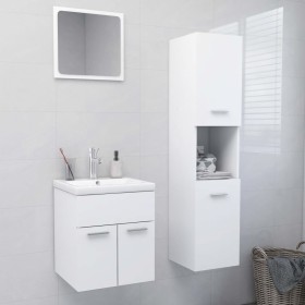 Engineered wood white bathroom furniture set by , Bathroom furniture - Ref: Foro24-3070946, Price: 109,99 €, Discount: %