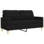 2-piece black fabric sofa set with cushions by , Sofas - Ref: Foro24-3278339, Price: 566,73 €, Discount: %