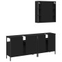 Set de muebles de baño 3 piezas madera contrachapada negro de , Muebles de baño - Ref: Foro24-3214725, Precio: 197,59 €, Desc...