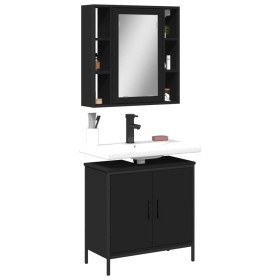 2-piece bathroom furniture set, black plywood by , Bathroom furniture - Ref: Foro24-3214720, Price: 127,04 €, Discount: %