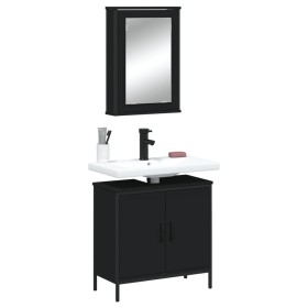 2-piece bathroom furniture set, black plywood wood by , Bathroom furniture - Ref: Foro24-3214780, Price: 107,48 €, Discount: %