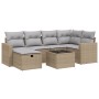 Gartensofa-Set mit beige gemischten Kissen, 7-teilig, aus PE-Rattan. von , Gartensets - Ref: Foro24-3263495, Preis: 472,84 €,...