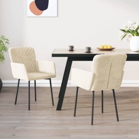 Dining chairs 2 units cream velvet by , dining chairs - Ref: Foro24-344788, Price: 121,99 €, Discount: %