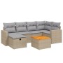 Gartensofa-Set mit beige gemischten Kissen, 7-teilig, aus PE-Rattan. von , Gartensets - Ref: Foro24-3264839, Preis: 473,36 €,...