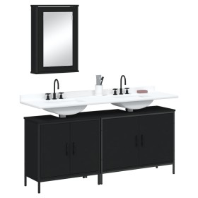 3-piece black plywood bathroom furniture set by , Bathroom furniture - Ref: Foro24-3214790, Price: 180,99 €, Discount: %