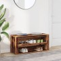 Wooden shoe bench aged wood engineering 100x35x45 cm by , Shoe racks and shoe organizers - Ref: Foro24-857089, Price: 70,71 €...