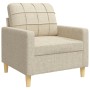 3-piece sofa set with cream fabric cushions by , Sofas - Ref: Foro24-3278305, Price: 759,66 €, Discount: %