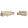 Zweiteiliges Sofaset in cremefarbener Stoffpolsterung. von , Sofas - Ref: Foro24-3278321, Preis: 524,01 €, Rabatt: %