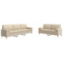 Sofa set with 2 cream fabric cushions by , Sofas - Ref: Foro24-3278337, Price: 595,90 €, Discount: %