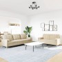 Sofa set with 2 cream fabric cushions by , Sofas - Ref: Foro24-3278337, Price: 595,90 €, Discount: %