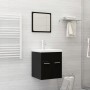 Conjunto de muebles de baño 2 pzas madera contrachapada negro de , Muebles de baño - Ref: Foro24-804774, Precio: 50,03 €, Des...