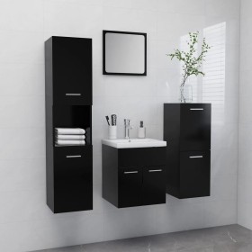 Badezimmerschrank-Set aus schwarzer Holzwerkstoffplatte von , Badezimmermöbel - Ref: Foro24-3070902, Preis: 142,99 €, Rabatt: %