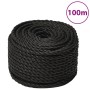 Black polypropylene work rope 24 mm 100 m by , Ropes and metal cords - Ref: Foro24-153034, Price: 158,92 €, Discount: %