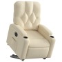 Sillón eléctrico reclinable elevable de tela color crema de , Sillones - Ref: Foro24-3204743, Precio: 304,79 €, Descuento: %