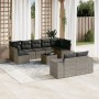 Garden sofa set 10 pieces with gray synthetic rattan cushions by , Garden sets - Ref: Foro24-3223029, Price: 681,69 €, Discou...