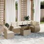 Garden furniture set, 7 pieces, with beige synthetic rattan cushions. by , Garden sets - Ref: Foro24-3268568, Price: 652,26 €...