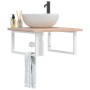 Wall-mounted steel and solid oak wood sink shelf by , bathroom vanities - Ref: Foro24-3302460, Price: 85,97 €, Discount: %